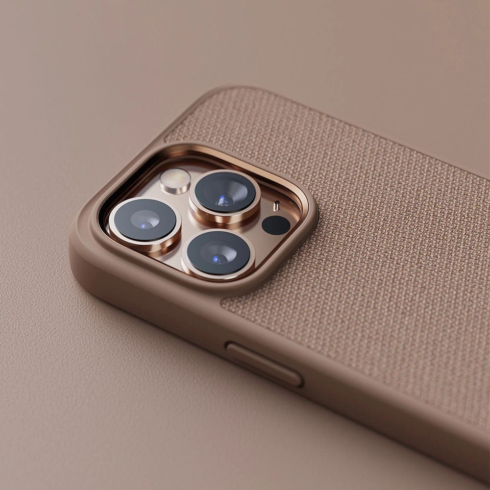 iPhone 14 Pro Njord byELEMENTS Skal Textil - Just / Rose Gold