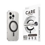 CARE by PanzerGlass iPhone 16 Pro Feature Kickstand Skal - MagSafe Kompatibel - Transparent / Black