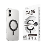 CARE by PanzerGlass iPhone 16 Plus Feature Kickstand Skal - MagSafe Kompatibel - Transparent / Black