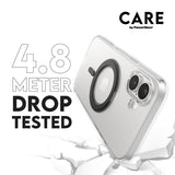 CARE by PanzerGlass iPhone 16 Plus Feature Kickstand Skal - MagSafe Kompatibel - Transparent / Black