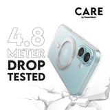 CARE by PanzerGlass iPhone 16 Feature Kickstand Skal - MagSafe Kompatibel - Transparent / Silver