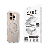 CARE by PanzerGlass iPhone 16 Pro Feature Kickstand Skal - MagSafe Kompatibel - Transparent / Silver