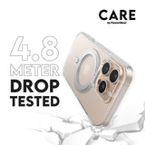 CARE by PanzerGlass iPhone 16 Pro Feature Kickstand Skal - MagSafe Kompatibel - Transparent / Silver