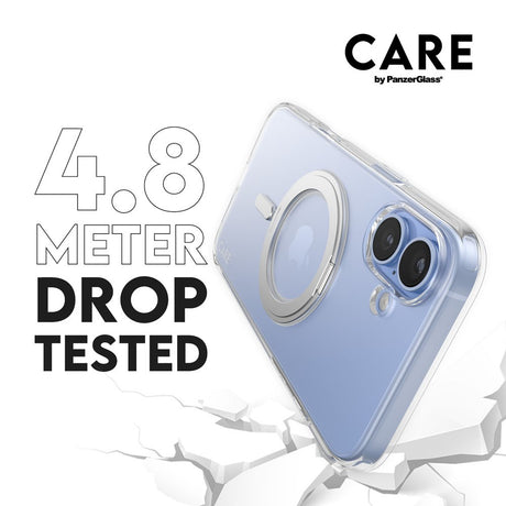 CARE by PanzerGlass iPhone 16 Plus Feature Kickstand Skal - MagSafe Kompatibel - Transparent / Silver