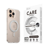 CARE by PanzerGlass iPhone 16 Pro Max Feature Kickstand Skal - MagSafe Kompatibel - Transparent / Silver