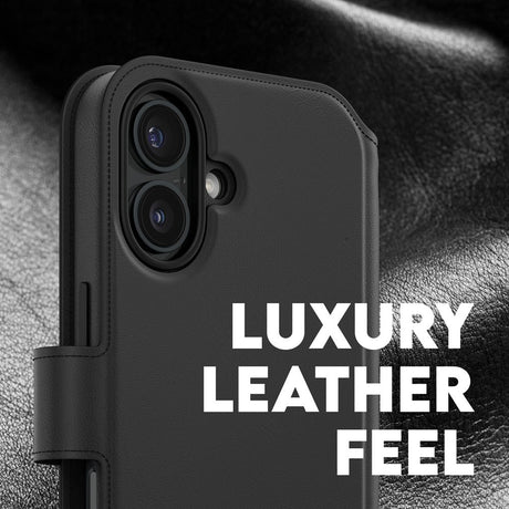 CARE by PanzerGlass iPhone 16 Feature Tango 2-i-1 Skal med Plånbok - Svart