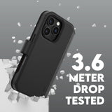 CARE by PanzerGlass iPhone 16 Pro Feature Tango 2-i-1 Skal med Plånbok - Svart