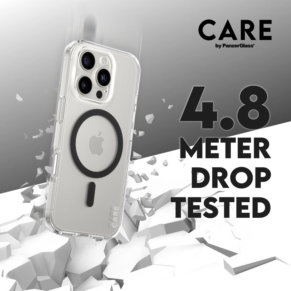 CARE by PanzerGlass iPhone 16 Pro FLAGSHIP Urban Combat Skal - MagSafe Kompatibel -Transparent / Black