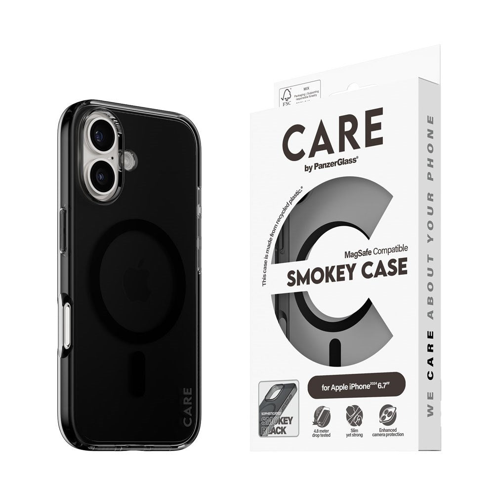 CARE by PanzerGlass iPhone 16 Plus FLAGSHIP Urban Combat Skal - MagSafe Kompatibel -Smokey / Black