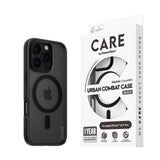 CARE by PanzerGlass iPhone 16 Pro FLAGSHIP Urban Combat Skal - MagSafe Kompatibel -Transparent / Black Frame