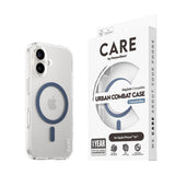 CARE by PanzerGlass iPhone 16 FLAGSHIP Urban Combat Skal - MagSafe Kompatibel -Transparent / Coronet Blue