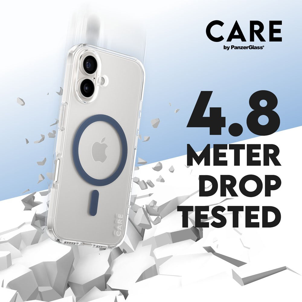 CARE by PanzerGlass iPhone 16 FLAGSHIP Urban Combat Skal - MagSafe Kompatibel -Transparent / Coronet Blue