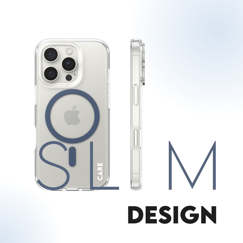 CARE by PanzerGlass iPhone 16 Pro FLAGSHIP Urban Combat Skal - MagSafe Kompatibel -Transparent / Coronet Blue