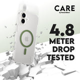 CARE by PanzerGlass iPhone 16 Plus FLAGSHIP Urban Combat Skal - MagSafe Kompatibel -Transparent / Piquant Green