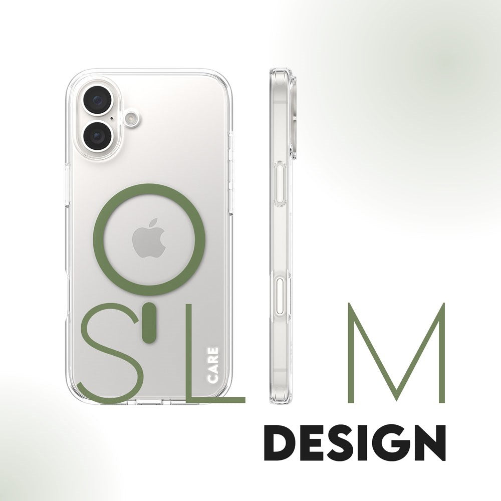 CARE by PanzerGlass iPhone 16 Plus FLAGSHIP Urban Combat Skal - MagSafe Kompatibel -Transparent / Piquant Green