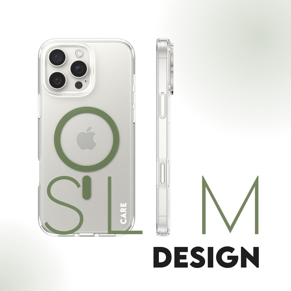 CARE by PanzerGlass iPhone 16 Pro Max FLAGSHIP Urban Combat Skal - MagSafe Kompatibel - Transparent / Piquant Green