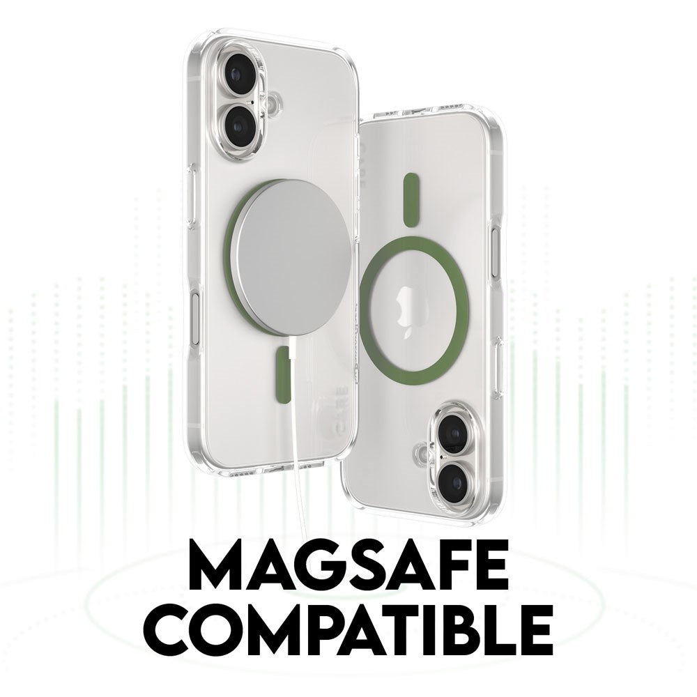 CARE by PanzerGlass iPhone 16 Pro Max FLAGSHIP Urban Combat Skal - MagSafe Kompatibel - Transparent / Piquant Green