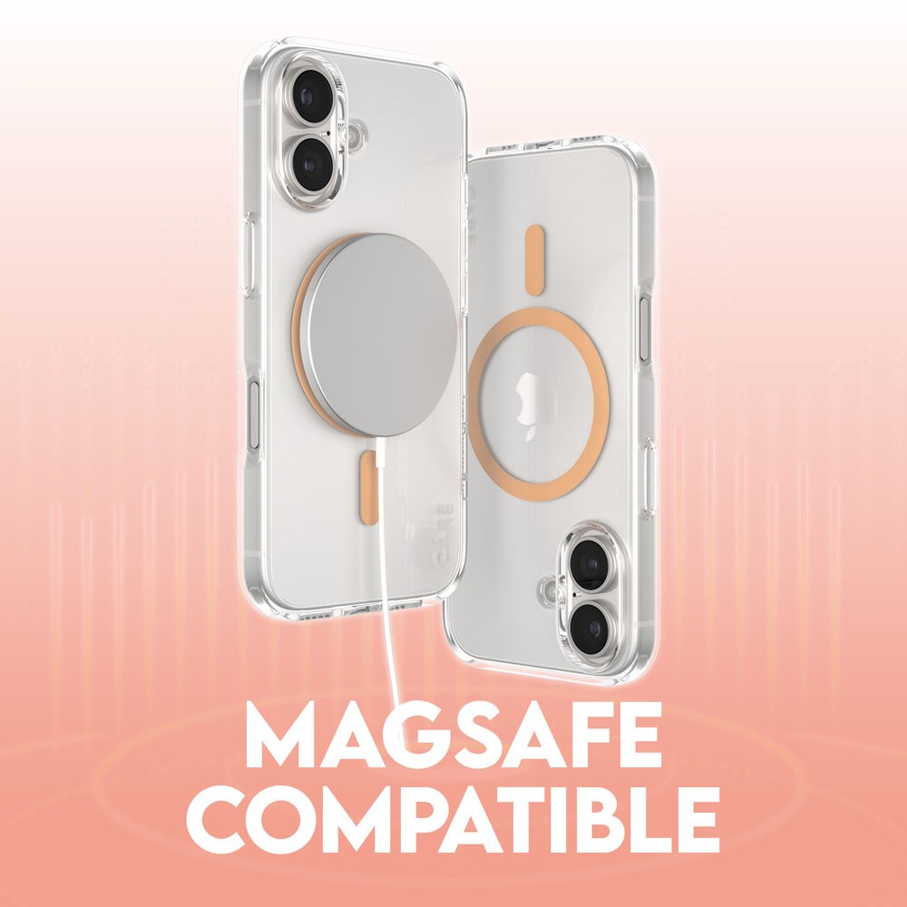 CARE by PanzerGlass iPhone 16 Plus FLAGSHIP Urban Combat Skal - MagSafe Kompatibel -Transparent / Peach Fuzz