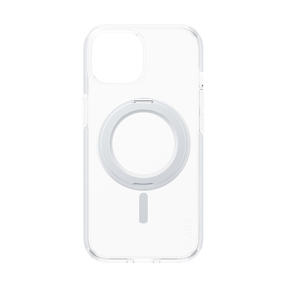 CARE by PanzerGlass iPhone 15 Feature Kickstand Skal - MagSafe Kompatibel - Transparent / Silver