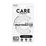 CARE by PanzerGlass iPhone 15 FLAGSHIP Urban Combat Skal - MagSafe Kompatibel - Transparent / White