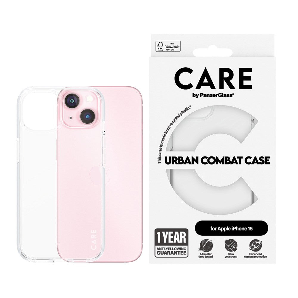 CARE by PanzerGlass iPhone 15 FLAGSHIP Urban Combat Skal - Transparent