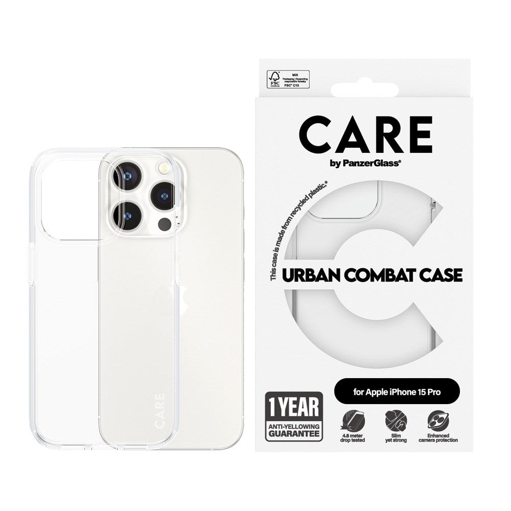 CARE by PanzerGlass iPhone 15 Pro FLAGSHIP Urban Combat Skal - Transparent