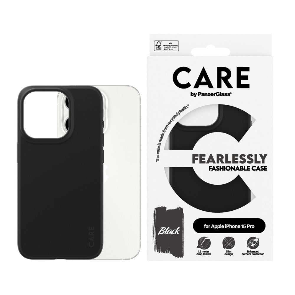 CARE by PanzerGlass iPhone 15 Pro FASHION Fearlessly Fashionable Skal - Black