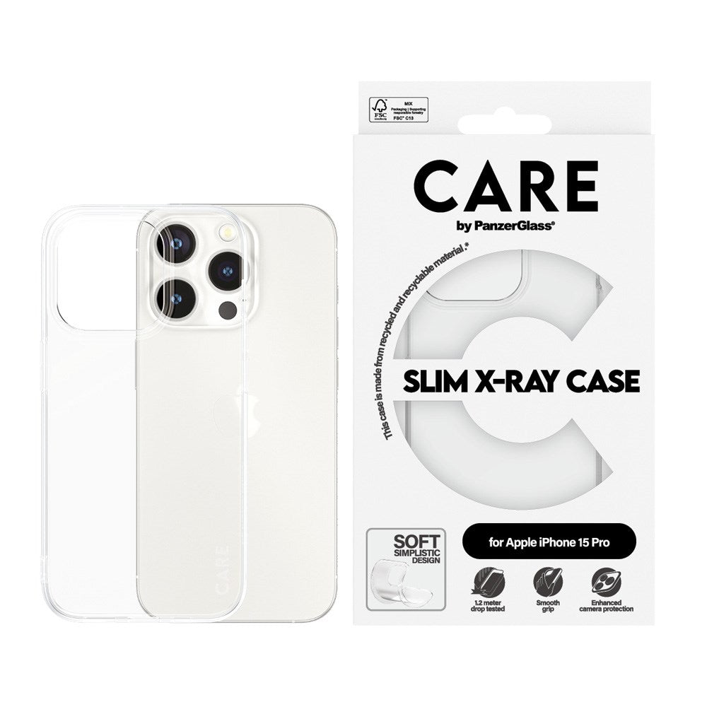 CARE by PanzerGlass iPhone 15 Pro FASHION X-Ray Soft Basic Skal - Genomskinlig