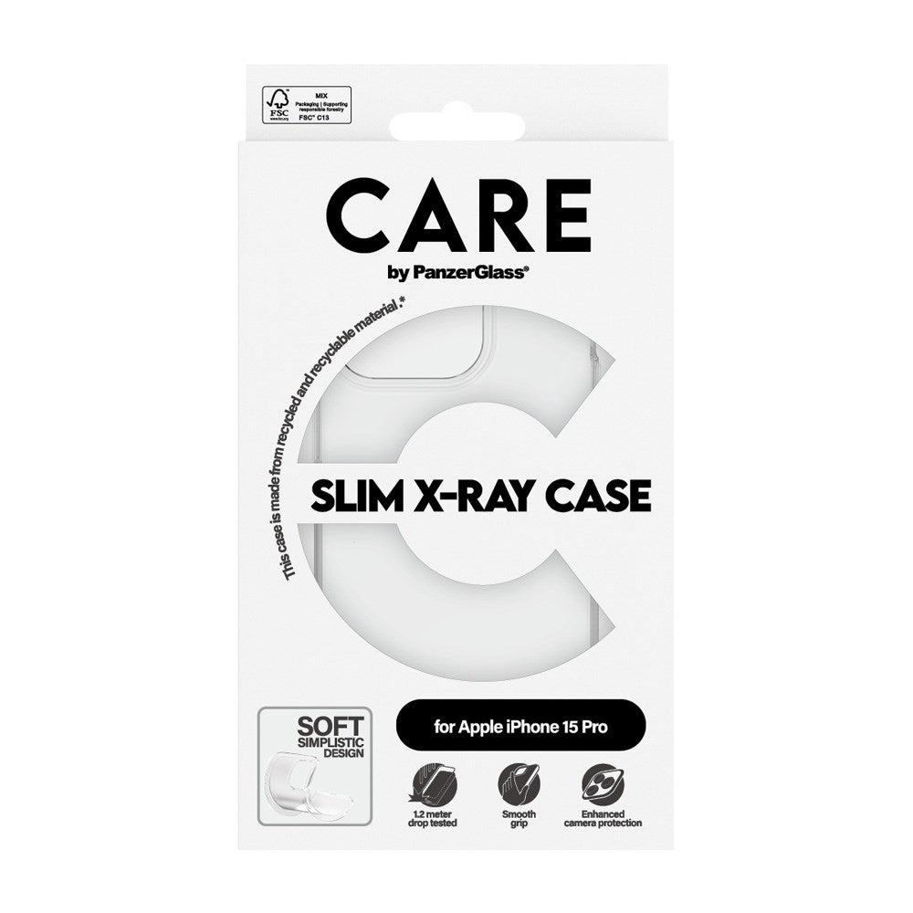 CARE by PanzerGlass iPhone 15 Pro FASHION X-Ray Soft Basic Skal - Genomskinlig