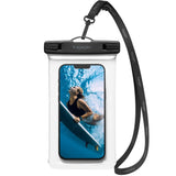 Spigen A601 Universal Waterproof Case Pouch - Svart / Transparent (Max. Telefon: 163 x 90mm)