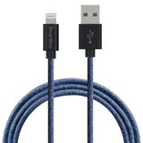 SmartLine Fuzzy USB-a till Lightning Cable 2 m. - Blått