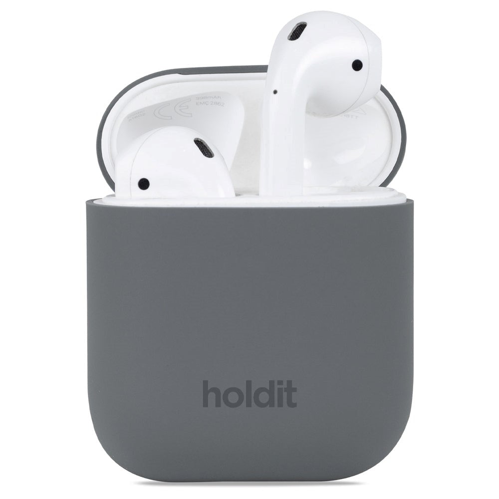 Holdit Skal Silikon for Apple Airpods (1: a & 2: a allm.) - Space Grey