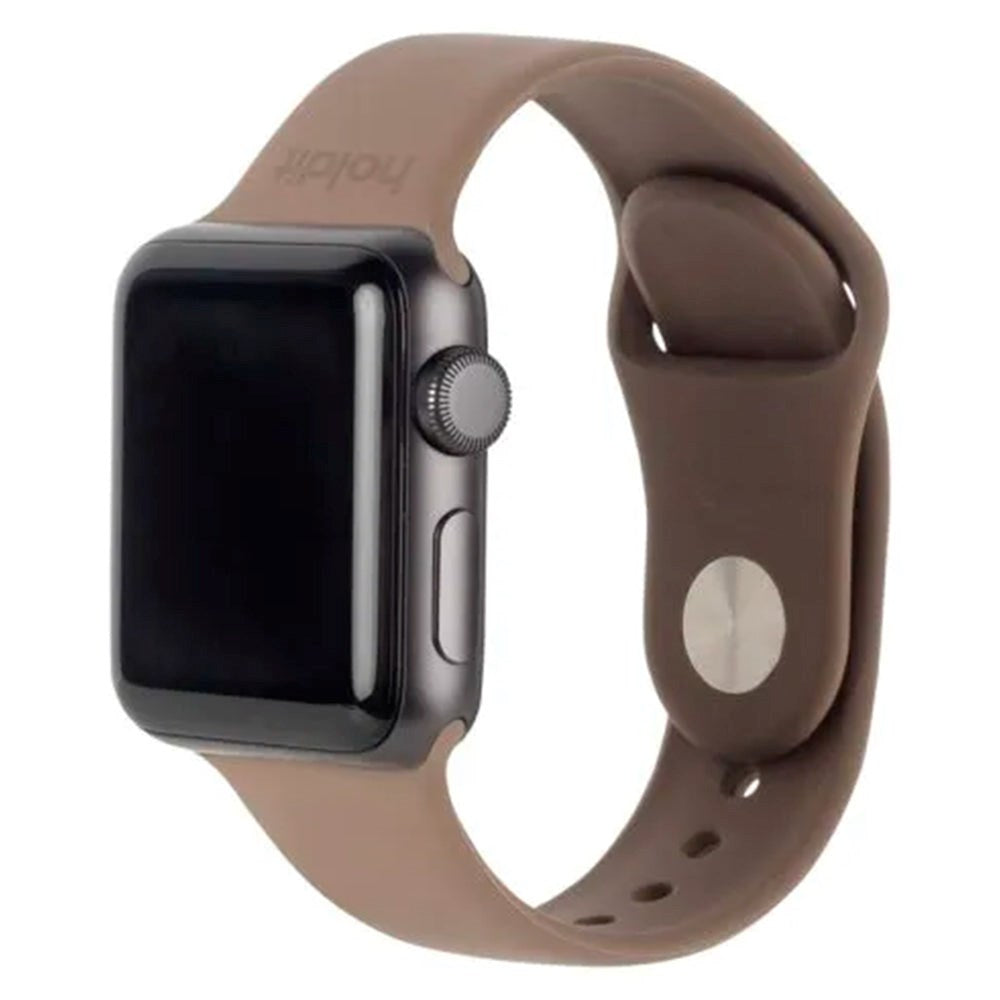 Apple Watch (38/40/SE/41/42mm) Holdit Silicone Armband - Mocha Brown