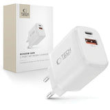 Tech-Protect 65W Väggladdare m. 1x USB-C & 1x USB-A - Vit
