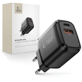Tech-Protect 65W Väggladdare m. 1x USB-C & 1x USB-A - Svart