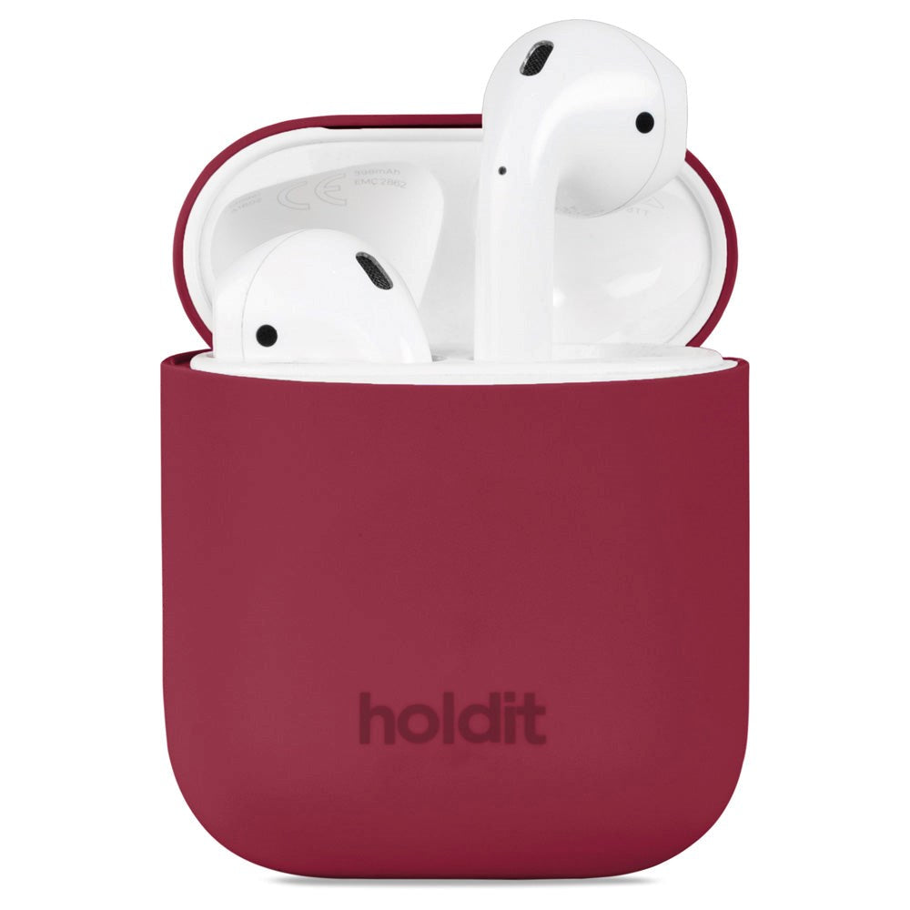 Holdit Nygård Silicone Case för AirPods (1st och 2nd Gen.) - Red Velvet