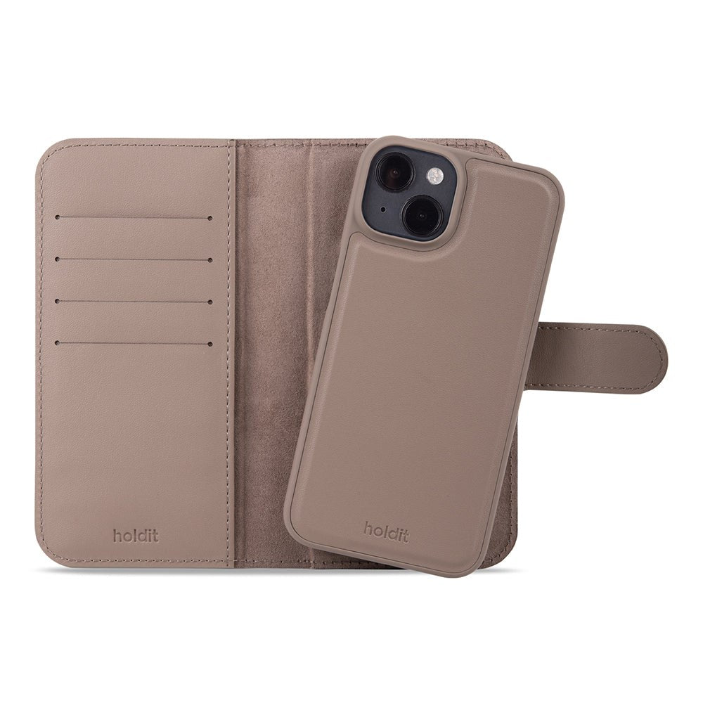 Holdit iPhone 14 / 13 Wallet Case Magnet Plus - Plånboksfodral - Brun