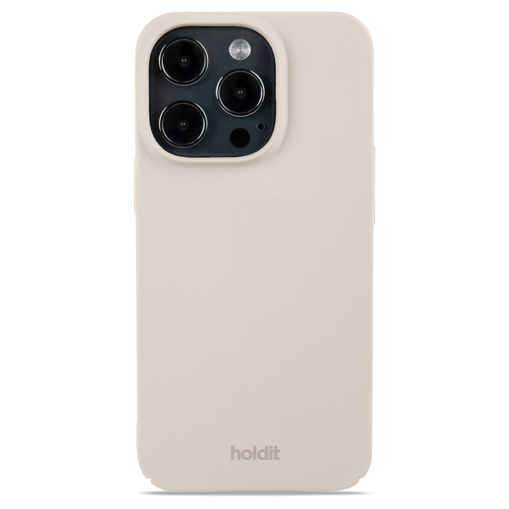 Holdit iPhone 15 Pro Slim Plast Skal - Light Beige