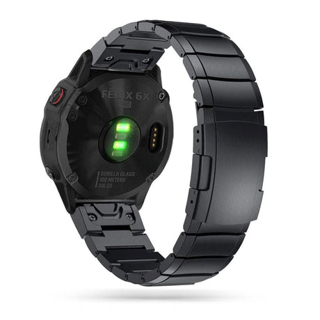 Universal Garmin 22mm QuickFit Tech-Protect rostfritt stålrem - Svart