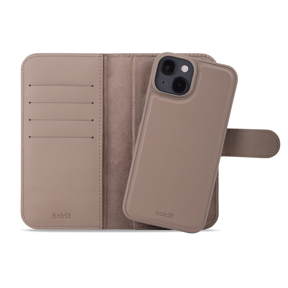 Holdit iPhone 15 Wallet Case Magnet Plus - Plånboksfodral - Brun