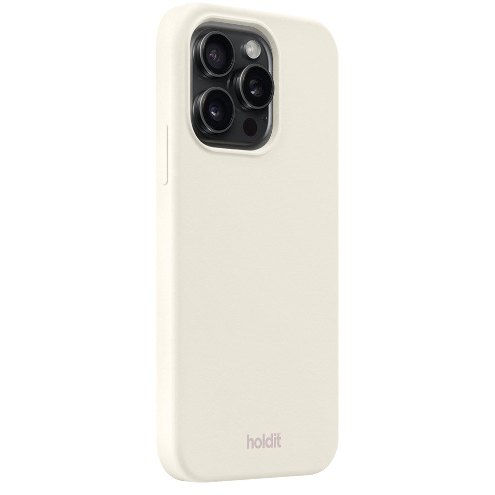 iPhone 15 Pro Holdit Soft Touch Skal Silikon - Soft Linen