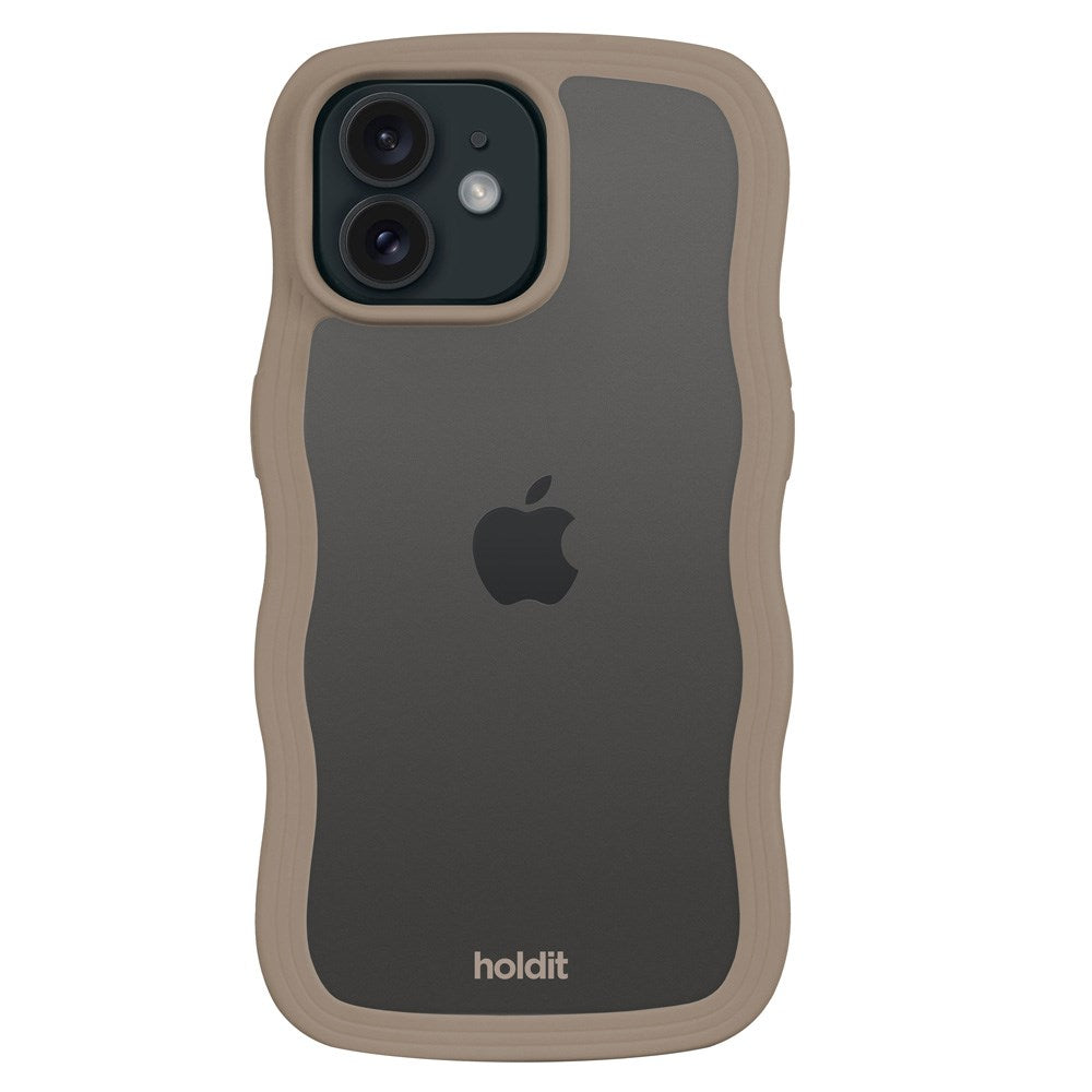 Holdit iPhone 12 / 12 Pro Wavy Skal - Mocha Brown / Transparent