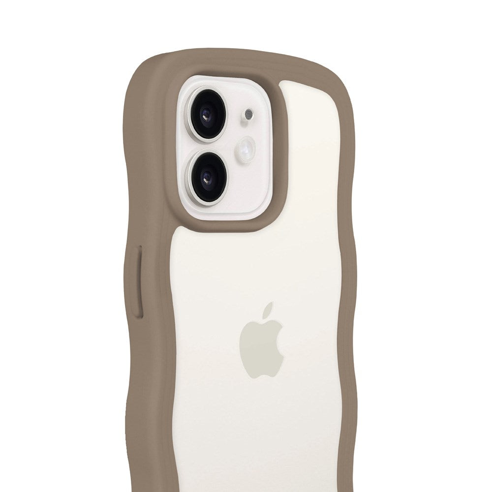 Holdit iPhone 12 / 12 Pro Wavy Skal - Mocha Brown / Transparent