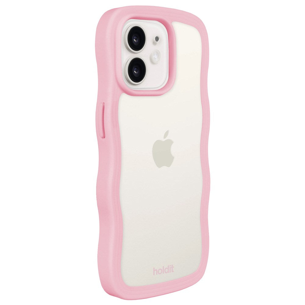 Holdit iPhone 12 / 12 Pro Wavy Skal - Pink / Transparent