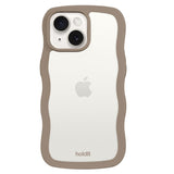 Holdit iPhone 15 / 14 / 13 Wavy Skal - Mocha Brown / Transparent