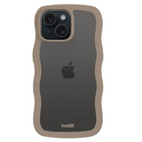 Holdit iPhone 15 / 14 / 13 Wavy Skal - Mocha Brown / Transparent