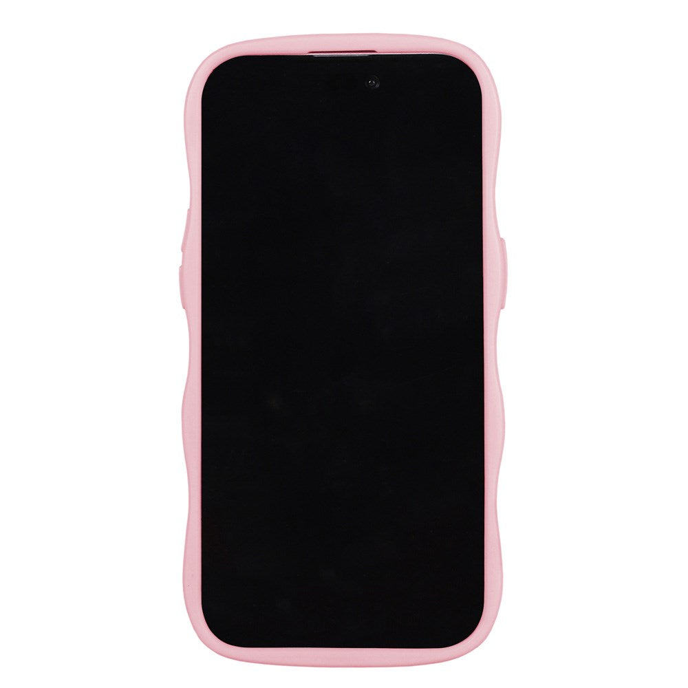 Holdit iPhone 15 / 14 / 13 Wavy Skal - Pink / Transparent