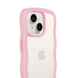 Holdit iPhone 15 / 14 / 13 Wavy Skal - Pink / Transparent