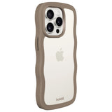 Holdit iPhone 14 Pro Wavy Skal - Mocha Brown / Transparent