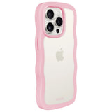 Holdit iPhone 14 Pro Wavy Skal - Pink / Transparent